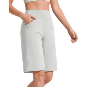 imageG4Free EverGoing Womens Bermuda Shorts with Pockets 10  Knee Length Athletic Casual Long ShortsLight Gray