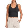 imageG4Free BareFeel Workout Racerback Tank Tops Removable Padded Built in Bra Yoga Tanks Athletic Gym Tennis TopBlack