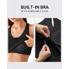 imageG4Free BareFeel Workout Racerback Tank Tops Removable Padded Built in Bra Yoga Tanks Athletic Gym Tennis TopBlack
