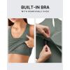 imageG4Free BareFeel Workout Racerback Tank Tops Removable Padded Built in Bra Yoga Tanks Athletic Gym Tennis TopGray Sage