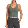 imageG4Free BareFeel Workout Racerback Tank Tops Removable Padded Built in Bra Yoga Tanks Athletic Gym Tennis TopGray Sage