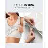imageG4Free BareFeel Workout Racerback Tank Tops Removable Padded Built in Bra Yoga Tanks Athletic Gym Tennis TopPure White