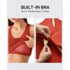 imageG4Free BareFeel Workout Racerback Tank Tops Removable Padded Built in Bra Yoga Tanks Athletic Gym Tennis TopRust Orange