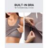 imageG4Free BareFeel Workout Racerback Tank Tops Removable Padded Built in Bra Yoga Tanks Athletic Gym Tennis TopTaupe