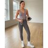 imageG4Free BareFeel Workout Racerback Tank Tops Removable Padded Built in Bra Yoga Tanks Athletic Gym Tennis TopTaupe