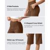 imageG4Free Capri Pants for Women 14 Knee Length Wide Leg Yoga Capris Dressy Casual Summer Crop Pants with PocketsDark Coffee