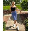 imageG4Free Capri Pants for Women 14 Knee Length Wide Leg Yoga Capris Dressy Casual Summer Crop Pants with PocketsDenim Blue