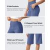 imageG4Free Capri Pants for Women 14 Knee Length Wide Leg Yoga Capris Dressy Casual Summer Crop Pants with PocketsDenim Blue