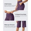 imageG4Free Capri Pants for Women 14 Knee Length Wide Leg Yoga Capris Dressy Casual Summer Crop Pants with PocketsGrape Purple