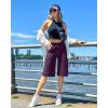 imageG4Free Capri Pants for Women 14 Knee Length Wide Leg Yoga Capris Dressy Casual Summer Crop Pants with PocketsGrape Purple