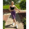 imageG4Free Capri Pants for Women 14 Knee Length Wide Leg Yoga Capris Dressy Casual Summer Crop Pants with PocketsGrape Purple