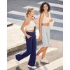 imageG4Free Capri Pants for Women 14 Knee Length Wide Leg Yoga Capris Dressy Casual Summer Crop Pants with PocketsLight Grey