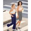 imageG4Free Capri Pants for Women 14 Knee Length Wide Leg Yoga Capris Dressy Casual Summer Crop Pants with PocketsMocha Brown