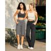 imageG4Free Capri Pants for Women 14 Knee Length Wide Leg Yoga Capris Dressy Casual Summer Crop Pants with PocketsMocha Brown
