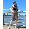 imageG4Free Capri Pants for Women 14 Knee Length Wide Leg Yoga Capris Dressy Casual Summer Crop Pants with PocketsMocha Brown