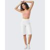 imageG4Free Capri Pants for Women 14 Knee Length Wide Leg Yoga Capris Dressy Casual Summer Crop Pants with PocketsWhite