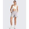 imageG4Free Chillwhisp Running Shorts for Women 4  High Waist Lightweight Casual Athletic Shorts Builtin Liner with PocketsChime Gray