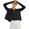 imageG4Free Skimetic Womens UPF 50 Sun Protection Hoodie Shirts Quick Dry Rash Guard Long Sleeve Zip Athlete Jacket Pocket HikingBlack