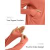 imageG4Free Skimetic Womens UPF 50 Sun Protection Hoodie Shirts Quick Dry Rash Guard Long Sleeve Zip Athlete Jacket Pocket HikingBurnt Orange
