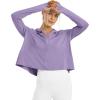 imageG4Free Skimetic Womens UPF 50 Sun Protection Hoodie Shirts Quick Dry Rash Guard Long Sleeve Zip Athlete Jacket Pocket HikingGray Purple