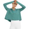 imageG4Free Skimetic Womens UPF 50 Sun Protection Hoodie Shirts Quick Dry Rash Guard Long Sleeve Zip Athlete Jacket Pocket HikingMyrtle Green