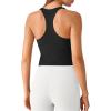 imageG4Free BareFeel Workout Racerback Tank Tops Removable Padded Built in Bra Yoga Tanks Athletic Gym Tennis TopBlack