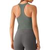 imageG4Free BareFeel Workout Racerback Tank Tops Removable Padded Built in Bra Yoga Tanks Athletic Gym Tennis TopGray Sage