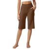 imageG4Free Capri Pants for Women 14 Knee Length Wide Leg Yoga Capris Dressy Casual Summer Crop Pants with PocketsDark Coffee