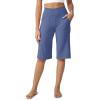 imageG4Free Capri Pants for Women 14 Knee Length Wide Leg Yoga Capris Dressy Casual Summer Crop Pants with PocketsDenim Blue
