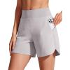 imageG4Free Chillwhisp Running Shorts for Women 4  High Waist Lightweight Casual Athletic Shorts Builtin Liner with PocketsChime Gray