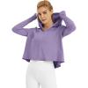 imageG4Free Skimetic Womens UPF 50 Sun Protection Hoodie Shirts Quick Dry Rash Guard Long Sleeve Zip Athlete Jacket Pocket HikingGray Purple