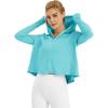imageG4Free Skimetic Womens UPF 50 Sun Protection Hoodie Shirts Quick Dry Rash Guard Long Sleeve Zip Athlete Jacket Pocket HikingLake Blue