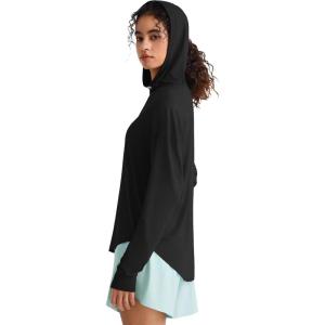 imageG4Free Lightbreeze UPF 50 UV Long Sleeve Workout Shirts for Women  Sun Hoodie Loose Fit with Thumholes Hiking CasualBlack
