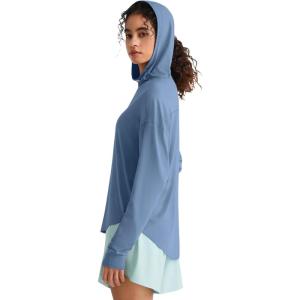 imageG4Free Lightbreeze UPF 50 UV Long Sleeve Workout Shirts for Women  Sun Hoodie Loose Fit with Thumholes Hiking CasualDusty Blue