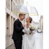 imageG4Free 52 inch Clear Bubble Umbrella Large Canopy Transparent Dome Coverage Stick Umbrella J Hook Handle European Style for WeddingsPromGraduation and Outdoor EventsLemonade Trim