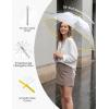 imageG4Free 52 inch Clear Bubble Umbrella Large Canopy Transparent Dome Coverage Stick Umbrella J Hook Handle European Style for WeddingsPromGraduation and Outdoor EventsLemonade Trim