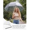 imageG4Free 52 inch Clear Bubble Umbrella Large Canopy Transparent Dome Coverage Stick Umbrella J Hook Handle European Style for WeddingsPromGraduation and Outdoor EventsBlack Trim