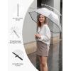 imageG4Free 52 inch Clear Bubble Umbrella Large Canopy Transparent Dome Coverage Stick Umbrella J Hook Handle European Style for WeddingsPromGraduation and Outdoor EventsBlack Trim