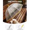 imageG4Free 52 inch Clear Bubble Umbrella Large Canopy Transparent Dome Coverage Stick Umbrella J Hook Handle European Style for WeddingsPromGraduation and Outdoor EventsLemonade Trim