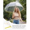 imageG4Free 52 inch Clear Bubble Umbrella Large Canopy Transparent Dome Coverage Stick Umbrella J Hook Handle European Style for WeddingsPromGraduation and Outdoor EventsLemonade Trim