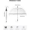 imageG4Free 52 inch Clear Bubble Umbrella Large Canopy Transparent Dome Coverage Stick Umbrella J Hook Handle European Style for WeddingsPromGraduation and Outdoor EventsBlack Trim