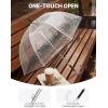 imageG4Free 52 inch Clear Bubble Umbrella Large Canopy Transparent Dome Coverage Stick Umbrella J Hook Handle European Style for WeddingsPromGraduation and Outdoor EventsBlack Trim