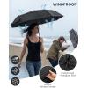 imageG4Free Strong Windproof Travel Umbrella 42 Inch Compact Umbrellas for Rain amp Sun with Double Canopy Automatic Portable DurableBlack