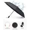 imageG4Free Strong Windproof Travel Umbrella 42 Inch Compact Umbrellas for Rain amp Sun with Double Canopy Automatic Portable DurableBlack