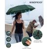 imageG4Free Strong Windproof Travel Umbrella 42 Inch Compact Umbrellas for Rain amp Sun with Double Canopy Automatic Portable DurableDark Green