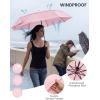 imageG4Free Strong Windproof Travel Umbrella 42 Inch Compact Umbrellas for Rain amp Sun with Double Canopy Automatic Portable DurablePink