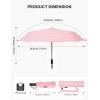 imageG4Free Strong Windproof Travel Umbrella 42 Inch Compact Umbrellas for Rain amp Sun with Double Canopy Automatic Portable DurablePink