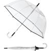 imageG4Free 52 inch Clear Bubble Umbrella Large Canopy Transparent Dome Coverage Stick Umbrella J Hook Handle European Style for WeddingsPromGraduation and Outdoor EventsBlack Trim