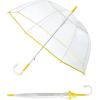 imageG4Free 52 inch Clear Bubble Umbrella Large Canopy Transparent Dome Coverage Stick Umbrella J Hook Handle European Style for WeddingsPromGraduation and Outdoor EventsLemonade Trim