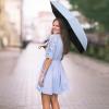 imageG4Free Mini Travel Folding Umbrella for Purse Compact UPF 50 UV Protection Sun amp Rain Small Umbrella Lightweight Portable Parasol Fits in Pocket Wallet for Women MenLightBlue